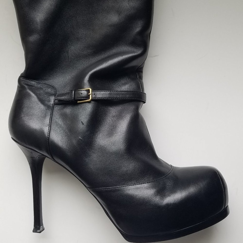 Yves Saint Laurent Shearling Platform Boots